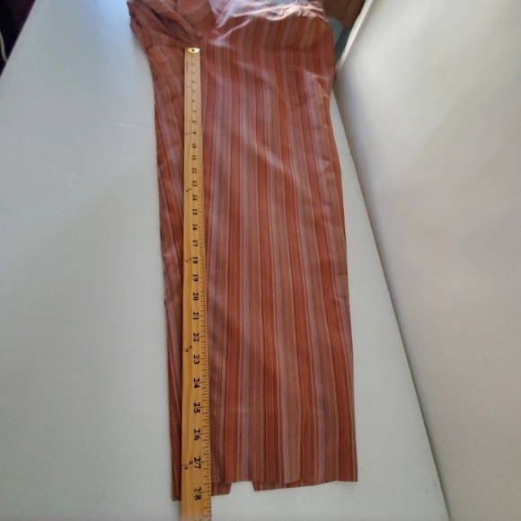 Talbots Woman Silk Blend Ankle Pants 16W Striped Hi-Rise Lined Stretch Waist - Picture 9 of 13